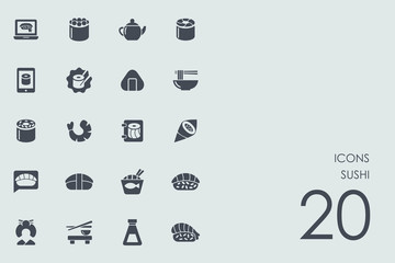 Set of sushi icons