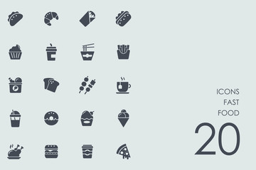 Set of fast food icons