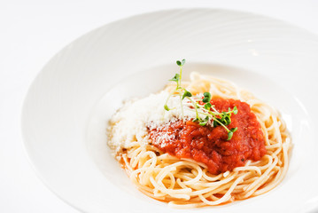 pasta with sauce and cheese