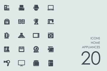 Set of home appliances icons