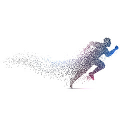 man running backgorund made with dynamic particles