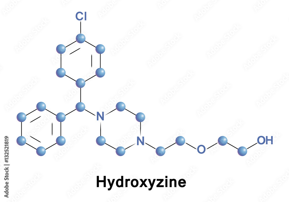 Wall mural Hydroxyzine is a first-generation antihistamine of the diphenylmethane and piperazine class.