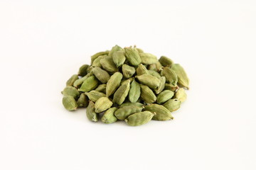 Fresh dried green cardamon seeds spice