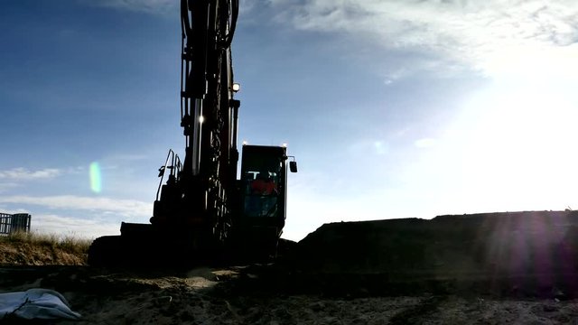 grue en action sur le chantier