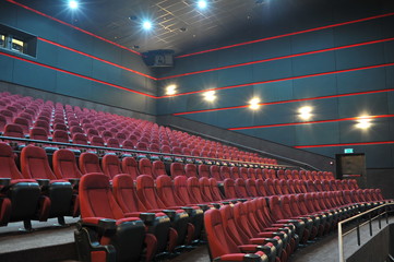 The cinema house. Inside. Mock up