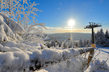 verschneite Winterlandschaft frostig kalt