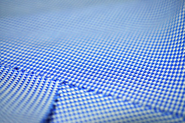 close up texture arrow pattern fabric blue and white of shirt