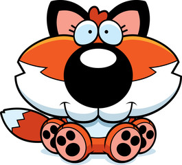 Cartoon Fox Cub Sitting