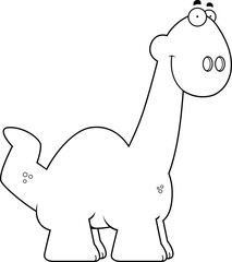 Smiling Cartoon Apatosaurus