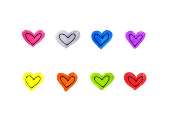 Abstract bright hearts