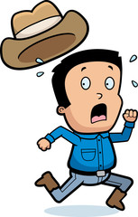 Cartoon Scared Cowboy