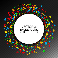 Confetti Falling Vector. Bright Explosion Isolated On Transparent Background For Birthday, Anniversary, Party, Holiday Decoration.