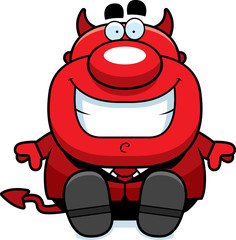 Cartoon Devil Sitting
