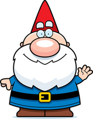 Waving Cartoon Gnome