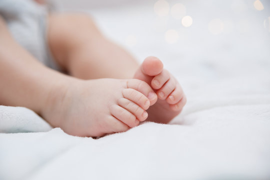 Baby feet closeup