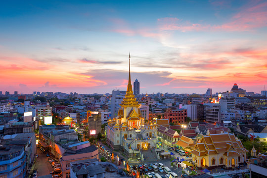 Wat Traimit Witthayaram Worawihan,Temple of the Golden Buddha in Bangkok, Thailand