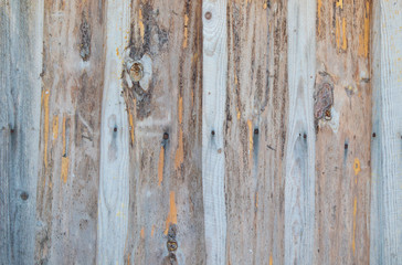 Texture of rustic vintage wooden boards background with rusty nails