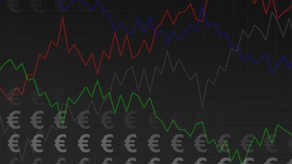 Dark Background with Dollars and Graphs, useful as Background for financial, business and other applications (3d rendering)