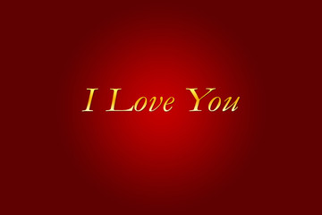 I love u word written on red background for Valentine's day