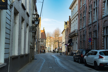 Fototapeta na wymiar Historic brick house in Bruges 