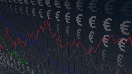 Dark Background with Dollars and Graphs, useful as Background for financial, business and other applications (3d rendering)