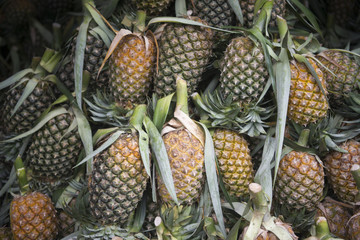 THAILAND ISAN NONG KHAI MARKET PINEAPLE