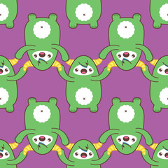 Cartoon yeti seamless pattern. Vector illustration