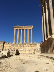 Baalbek (UNESCO World Heritage Site),the remaining columns of the Temple of Jupiter.