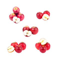 Set of different variations of red apples