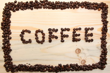 Coffee frame made of beans - 132530404