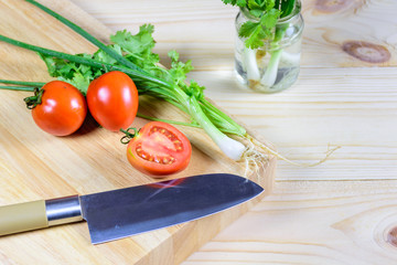 Preparing vegetables for cooking