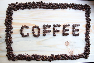 Coffee frame made of beans - 132530417