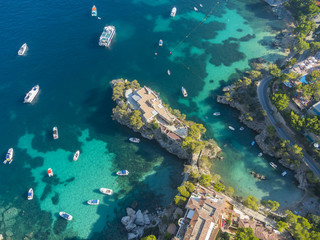 Blick auf die Bucht von Cala Fornells, Mallorca, Balearen, Spanien