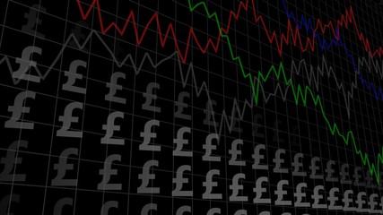 Dark Background with Dollars and Graphs, useful as Background for financial, business and other applications (3d rendering)
