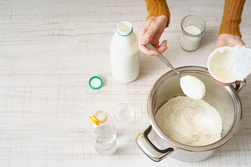 Ingredients for cooking pizza