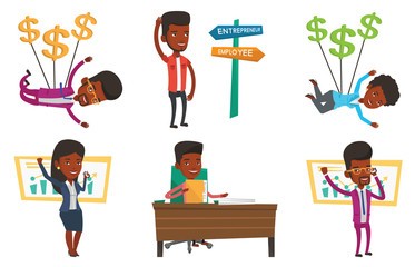 Vector set of business characters.