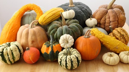 Squash and pumpkins.