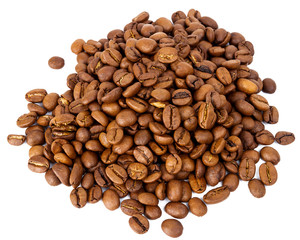 Pile of roasted coffee beans