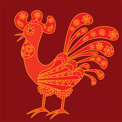 Decorative colored rooster