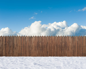 snow winter backyard