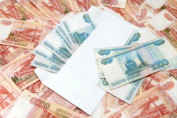 Bribery in a large amount. Money in a white envelope