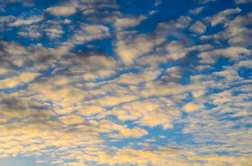 Beautiful sunset clouds in sky