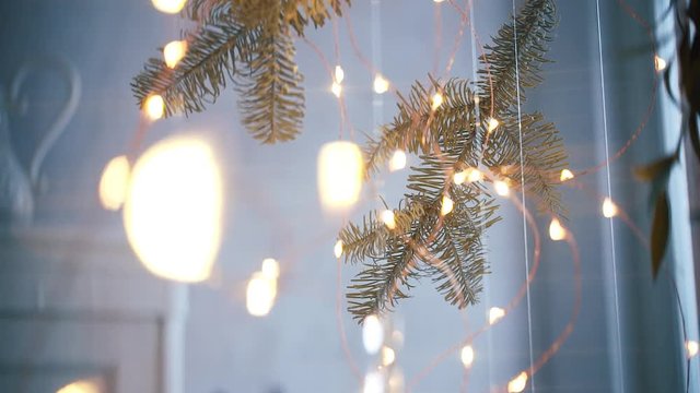 Garlands, light decorations anamorph lens
