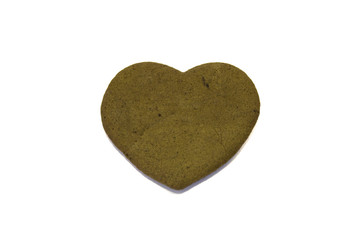 Isolated ginger biscuits in the form of heart