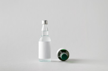 Miniature Spirits/Liquour Bottle Mock-Up - Two Bottles. Blank La