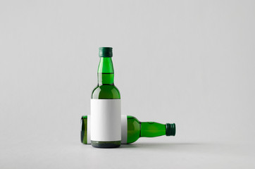 Miniature Spirits/Liquour Bottle Mock-Up - Two Bottles. Blank La