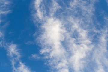 clouds in the blue sky as background
