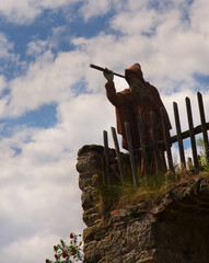 Sculpture of watching astronomer