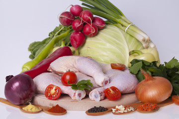 fresh chicken thighs and drumsticks