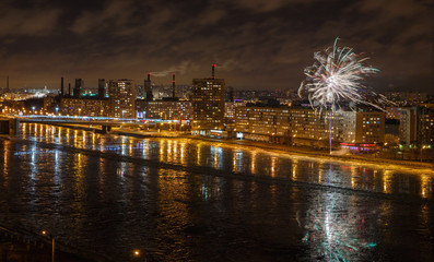 Fireworks in city